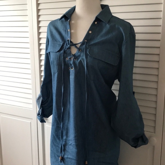 2/$25 ZANZEA COLLECTION Blue Pull Over Tunic Dress Size Extra Extra Large - Picture 5 of 6